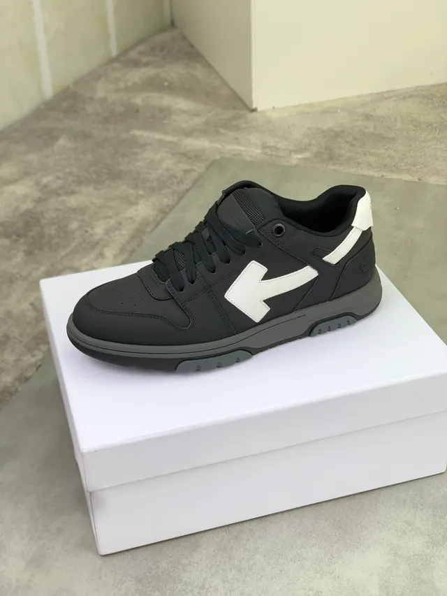Off-White Black Industrial Design Perforated Toe Lifestyle Sneakers