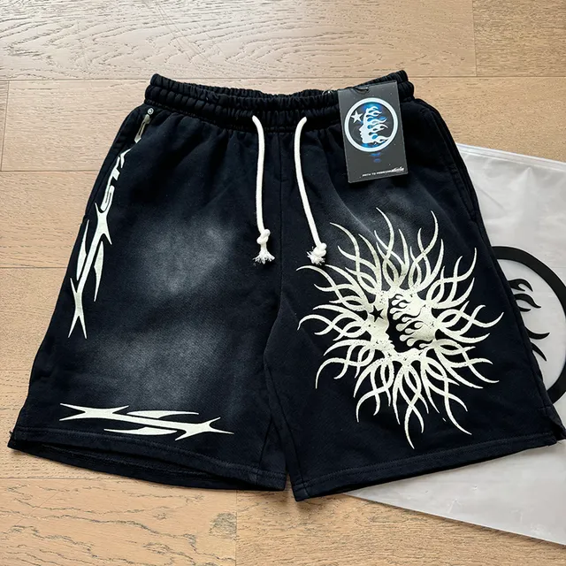 Navy Graphic-Print Elastic-Waist Drawstring Shorts