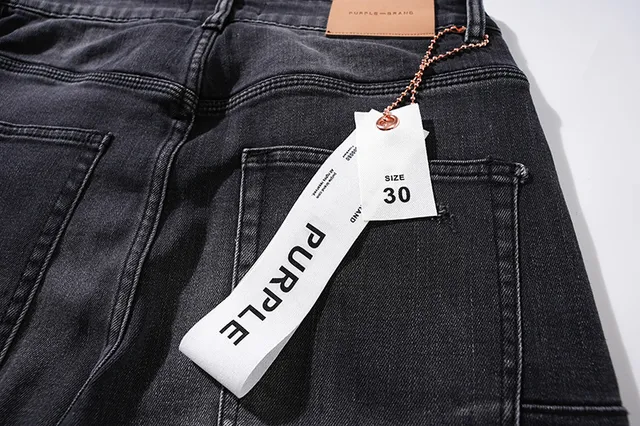 Purple Brand Distressed Black Wash Slim-Fit Jeans