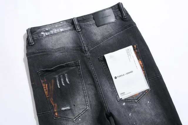 Purple Brand Distressed Paint-Splattered Slim-Fit Jeans