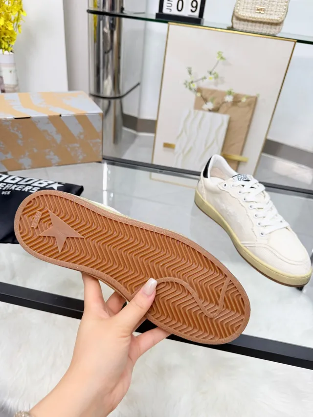 Golden Goose Ball Star Off-White Canvas Lifestyle Sneakers