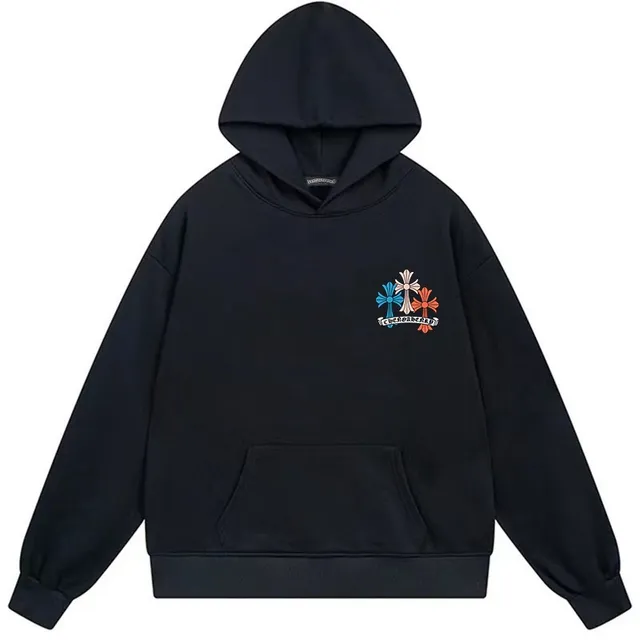 Chrome Hearts Multicolor Cross Motif Black Hoodie