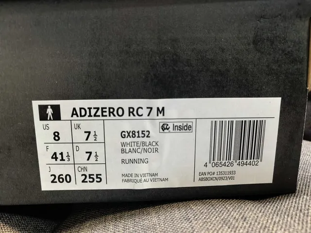 Adidas Adizero RC 1 White Red Black Running Shoes