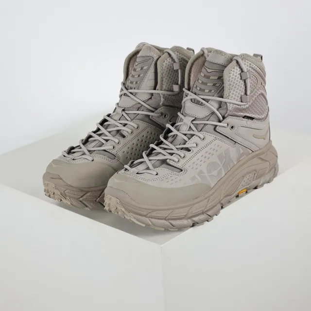 Hoka Beige High-Top Mesh-and-TPU Upper Hiking Boots