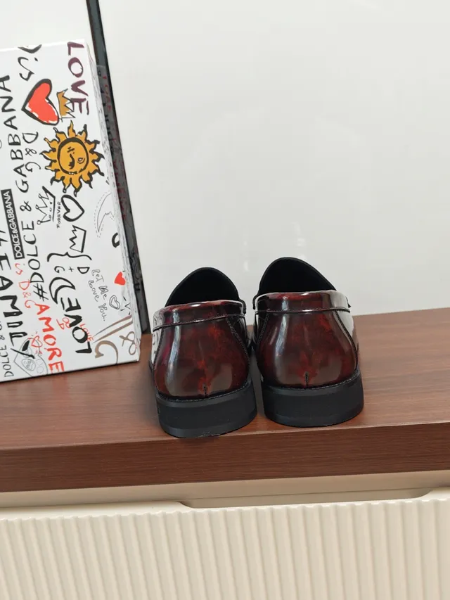 Dolce & Gabbana Burgundy Patent Penny Loafer