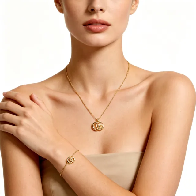 Gucci GG Marmont Gold-Tone Interlocking G Chain Bracelet