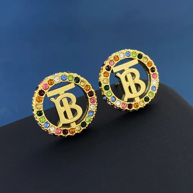 Burberry Monogram Crystal Cufflinks Gold Multicolor Jewelry