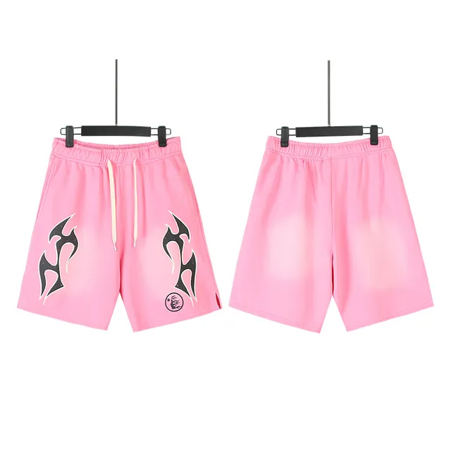 Tribal Flame Graphic Drawstring Shorts
