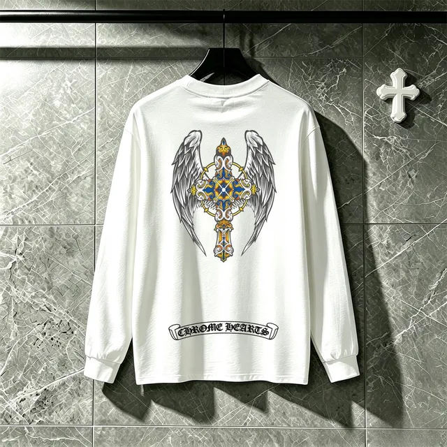 Chrome Hearts Winged Cross Graphic Black Long-Sleeve T-Shirt