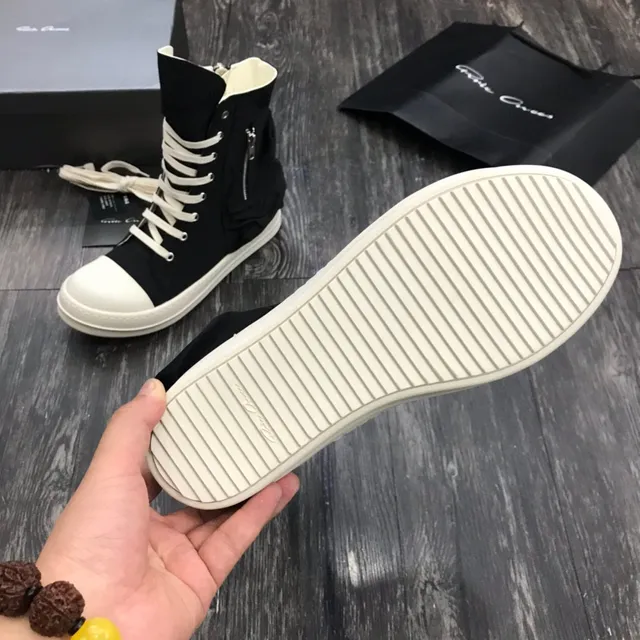 Rick Owens DRKSHDW High-Top Sneaker Black and White Lifestyle Sneakers