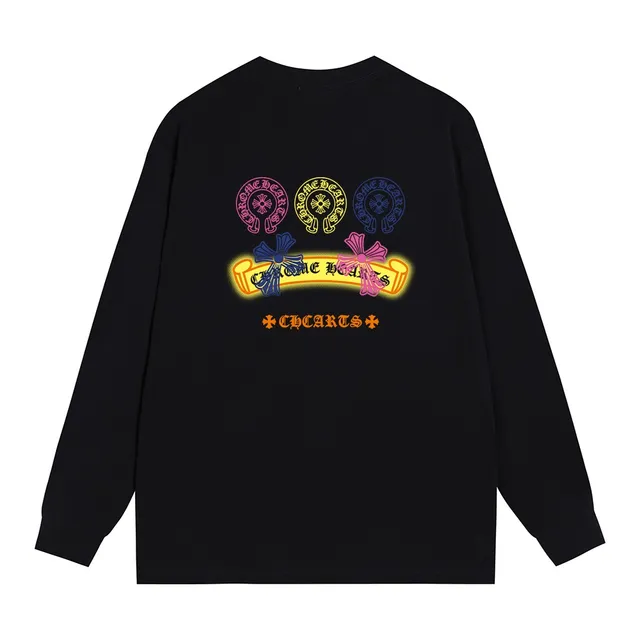 Chrome Hearts CHCARTS Graphic Print Black Long-Sleeve T-Shirt