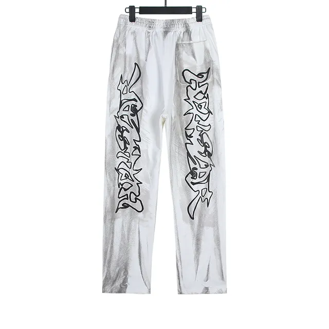 RECORDS Graphic Print Bleach-Wash Tracksuit