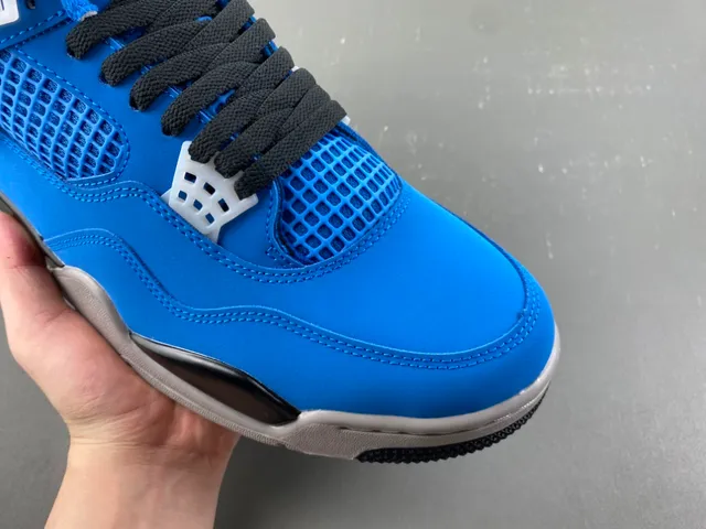 Air Jordan 4 Bright Blue Black Gray Basketball Shoes