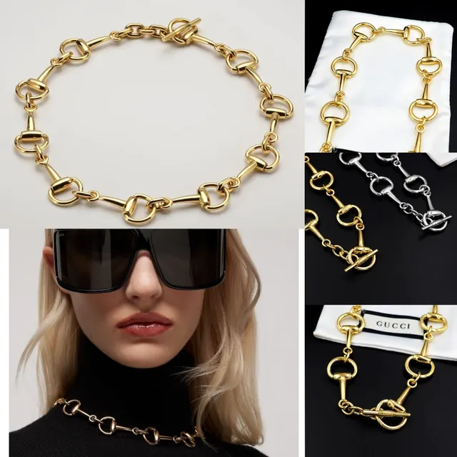 Gucci Horsebit 1955 Gold-Tone Horsebit Link Necklace