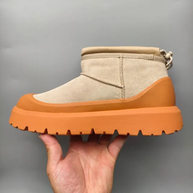 UGG Tasman Beige Orange Slip-On Suede Upper Snow Boots