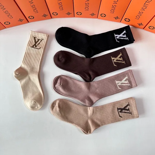 Louis Vuitton Monogram Ribbed Knit Crew Socks
