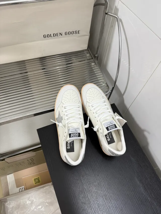 Golden Goose Ball Star Off-White Glitter Star Lifestyle Sneakers