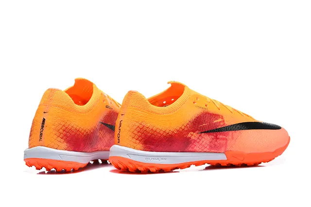 Nike Orange Yellow Knit Upper Gradient Colorway Turf Soccer Shoes