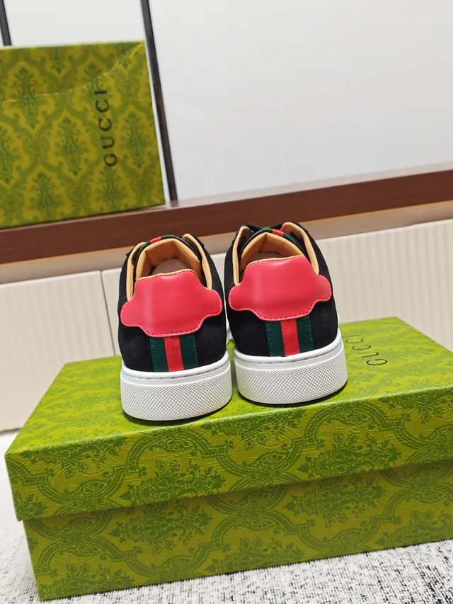 Gucci Black Quilted GG Suede Lifestyle Sneaker