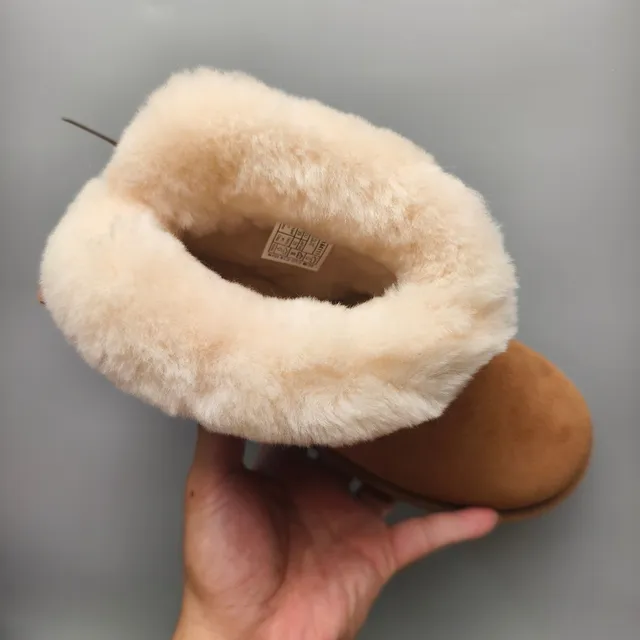 UGG Tasman Brown Suede Shearling Cuff Snow Boots