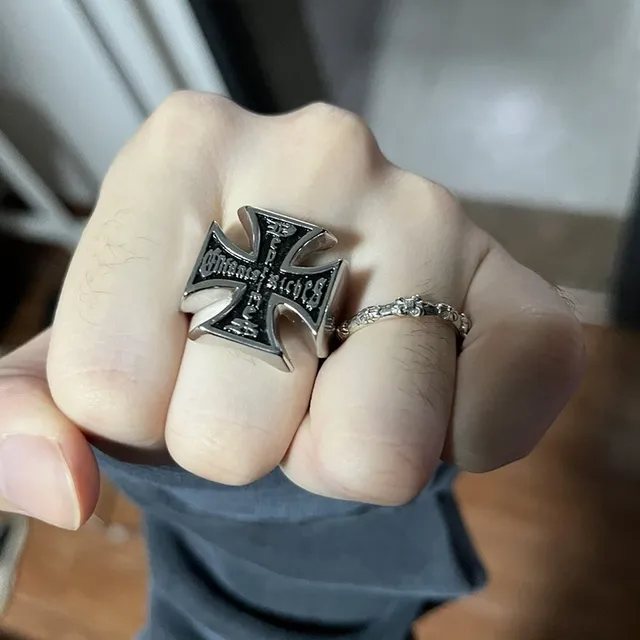 Enfants Riches Déprimés Iron Cross Black Enamel Ring