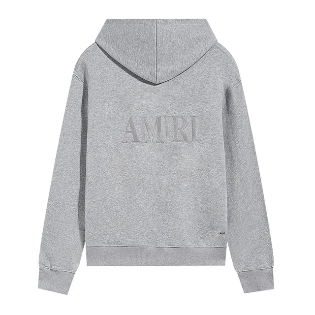 AMI Paris Black Gray Minimalist Tonal Logo Hoodie
