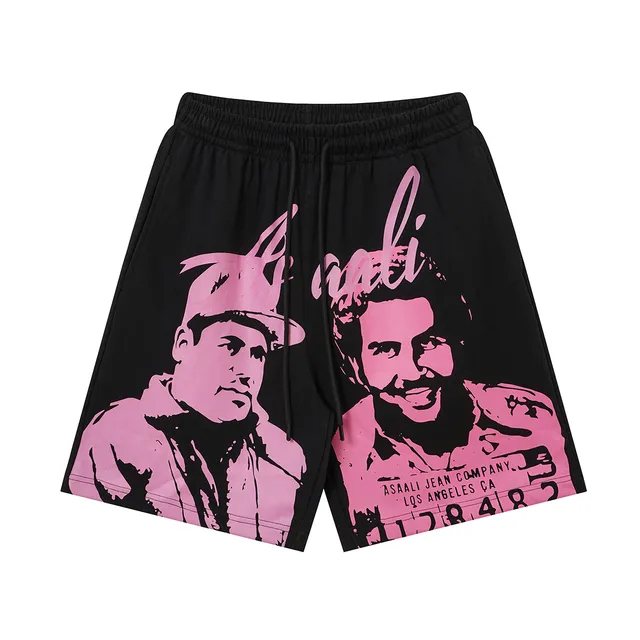 ASAALI JEAN COMPANY Graphic-Print Elastic-Waist Shorts