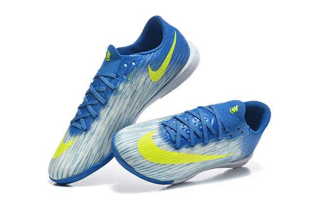 Nike Mercurial Blue Yellow Low-Cut Knit Upper Indoor Soccer Shoes