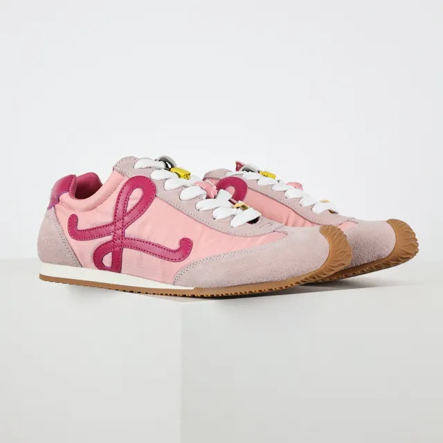 Loewe Pink Purple Low-Top Suede And Nylon Upper Lifestyle Sneakers