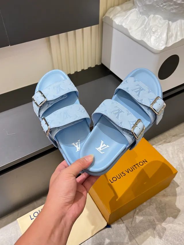 Louis Vuitton Slide Monogram Double-Strap Casual Sandals