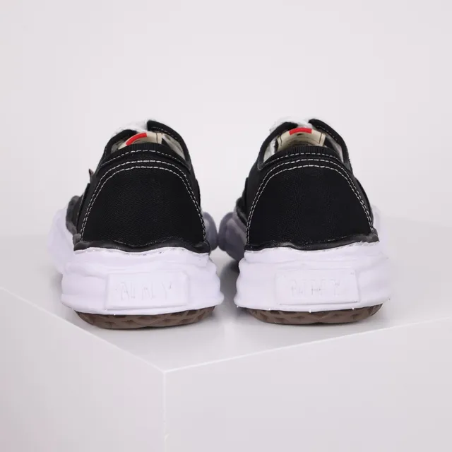 MMY Black White Canvas Upper Thick Wavy Midsole Sneakers