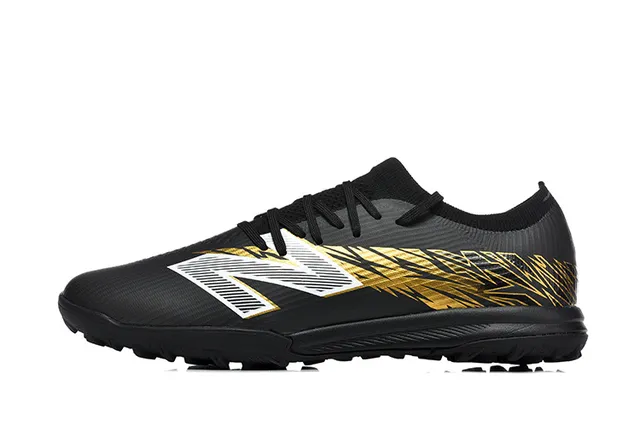 New Balance Black Gold Low-Cut Synthetic Upper Graphic Stripe Sneakers