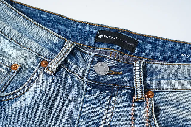 Purple Brand Light-Wash Paint-Splatter Distressed Jeans