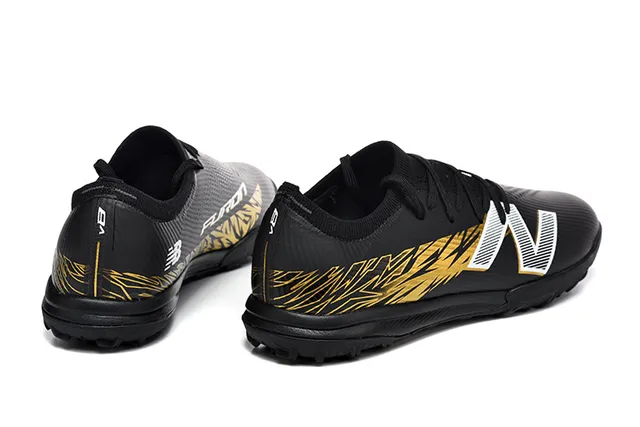 New Balance Black Gold Low-Cut Synthetic Upper Graphic Stripe Sneakers