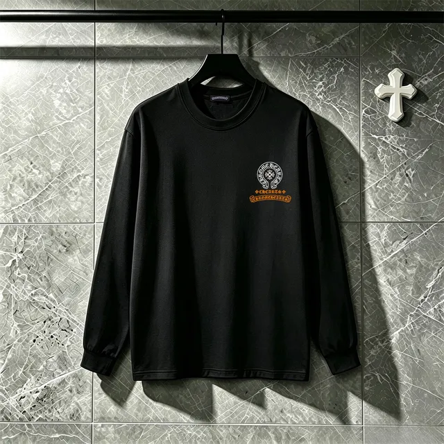 Chrome Hearts CHCARTS Graphic Print Black Long-Sleeve T-Shirt