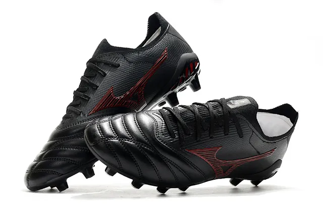 Mizuno Morelia Neo Black Red Firm-Ground Soccer Shoes