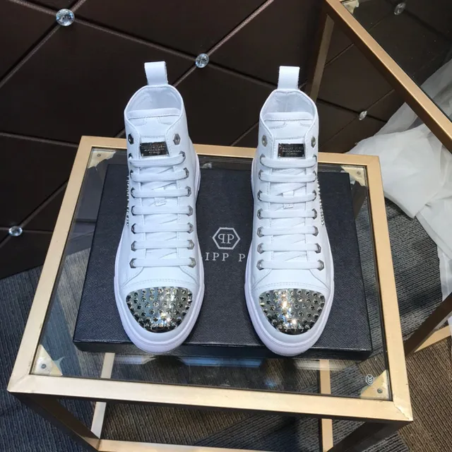 Philipp Plein Studded High-Top White Lifestyle Sneakers