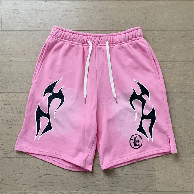 Tribal Flame Graphic Drawstring Shorts