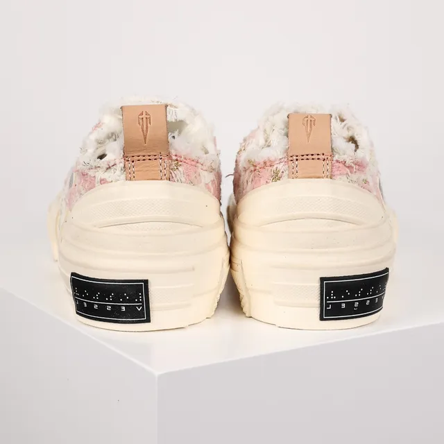 JW Anderson Pink Beige Tweed Upper Layered Segmented Sole Lifestyle Sneakers