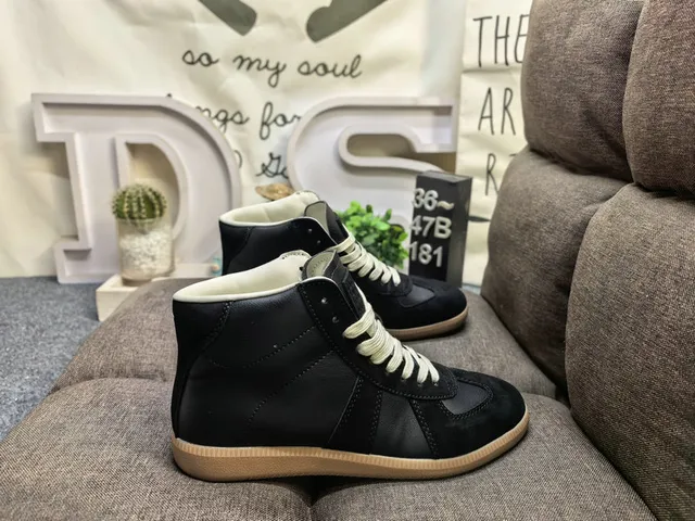 Brown Beige High-Top Leather Upper Ankle Boots