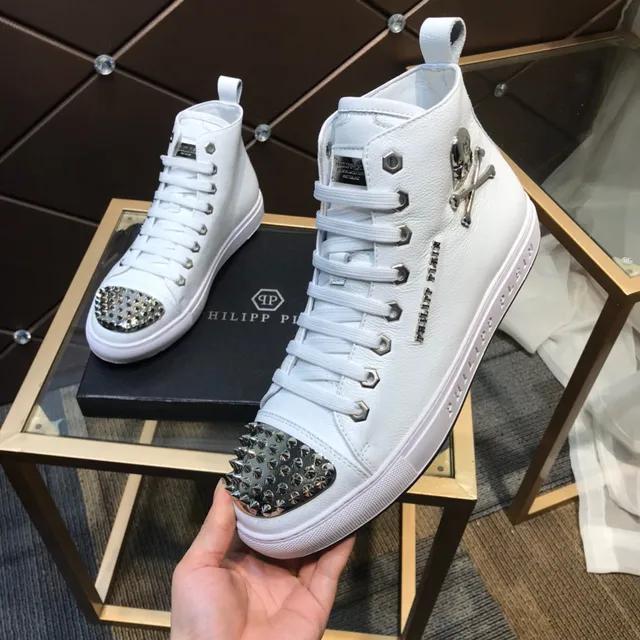 Philipp Plein Studded High-Top White Lifestyle Sneakers
