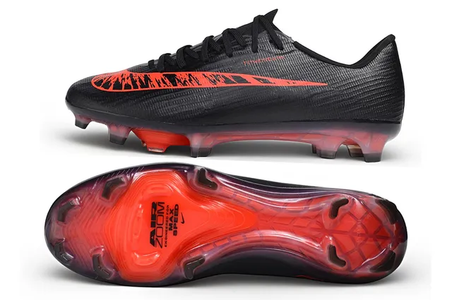 Nike Black Red Flyweave Upper Translucent Outsole Firm-Ground Soccer Shoes