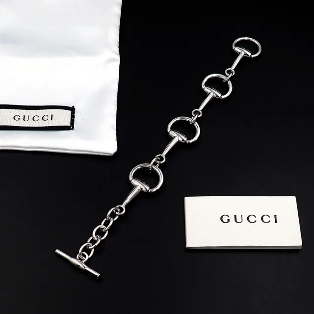 Gucci Horsebit 1955 Polished Silver Horsebit-Link Bracelet