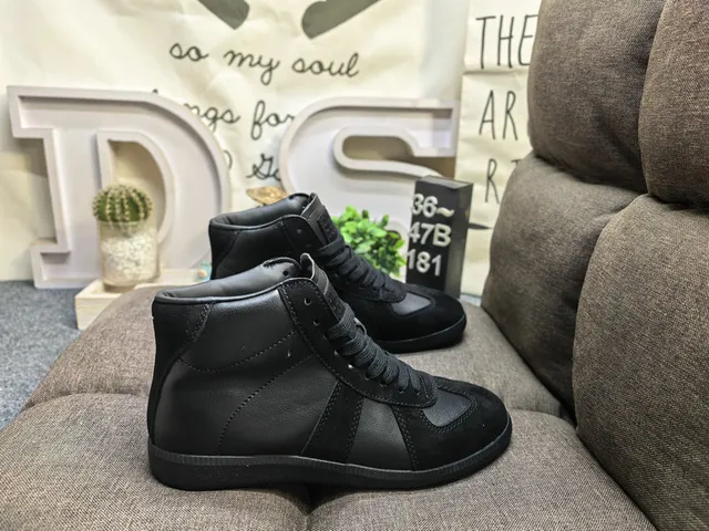 Brown Beige High-Top Leather Upper Ankle Boots