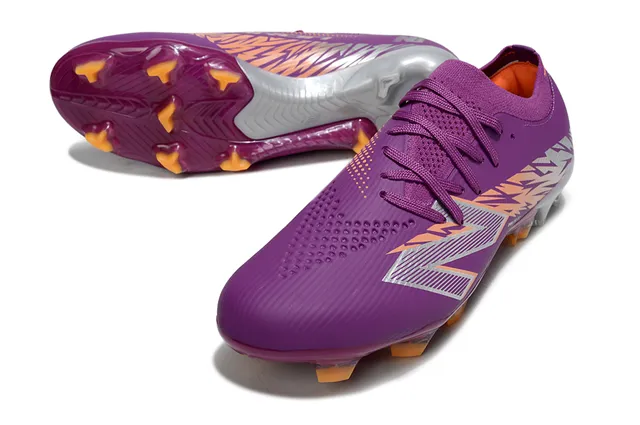 New Balance Speed Ctrl Stud Purple Orange Silver Firm-Ground Soccer Shoes