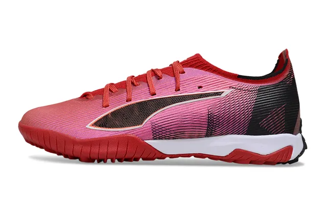 Puma Future Z Pink Red Low-Profile Textured Synthetic Upper Turf Soccer Shoes