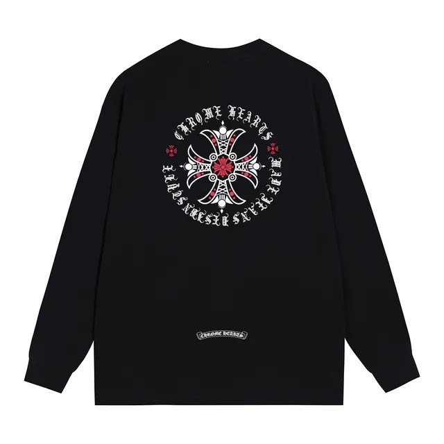Chrome Hearts Maltese Cross Graphic Black Long-Sleeve T-Shirt