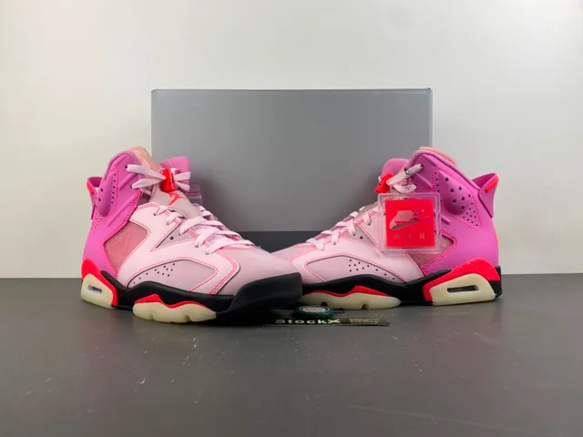 Air Jordan 6 Pink and Red High-Top Basketball Shoes