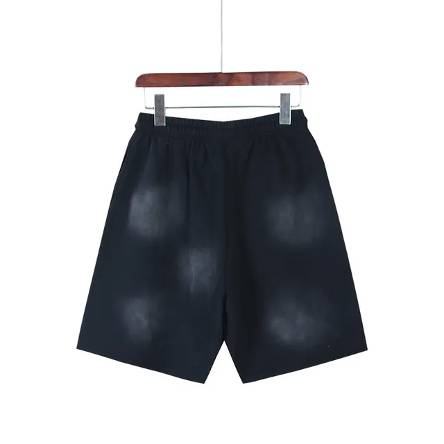Black Gradient Flame Graphic Drawstring Waist Shorts