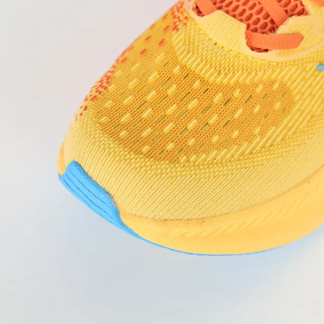 Hoka Yellow Red Knit Upper Gradient Midsole Running Shoes